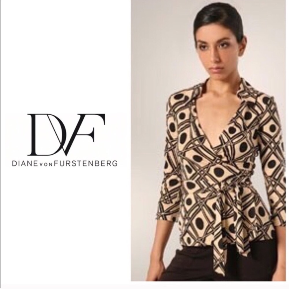 Diane von Furstenberg jill wrap top blouse size 6 - Picture 4 of 4